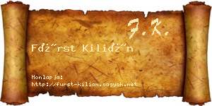 Fürst Kilián névjegykártya